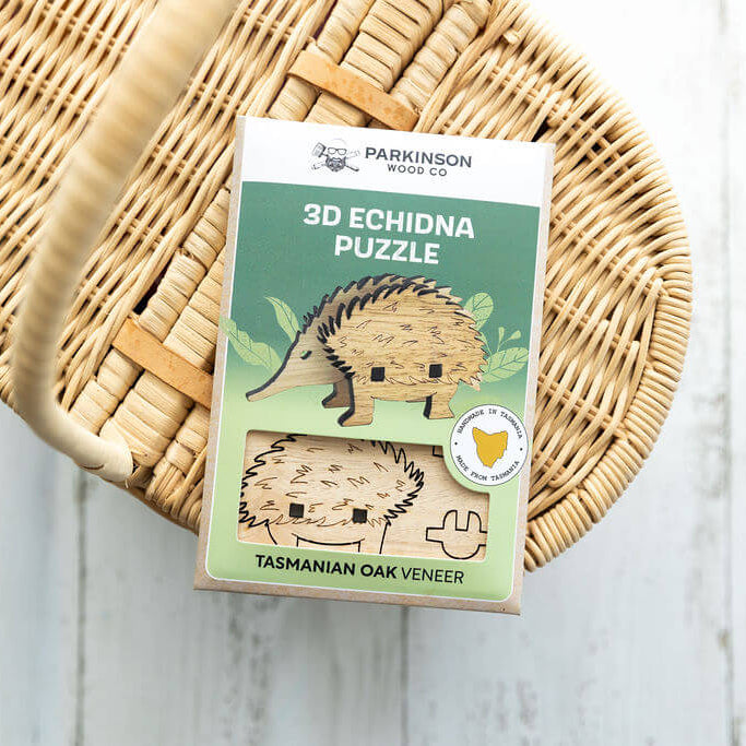 Echidna 3D Puzzle in Tasmanian Oak