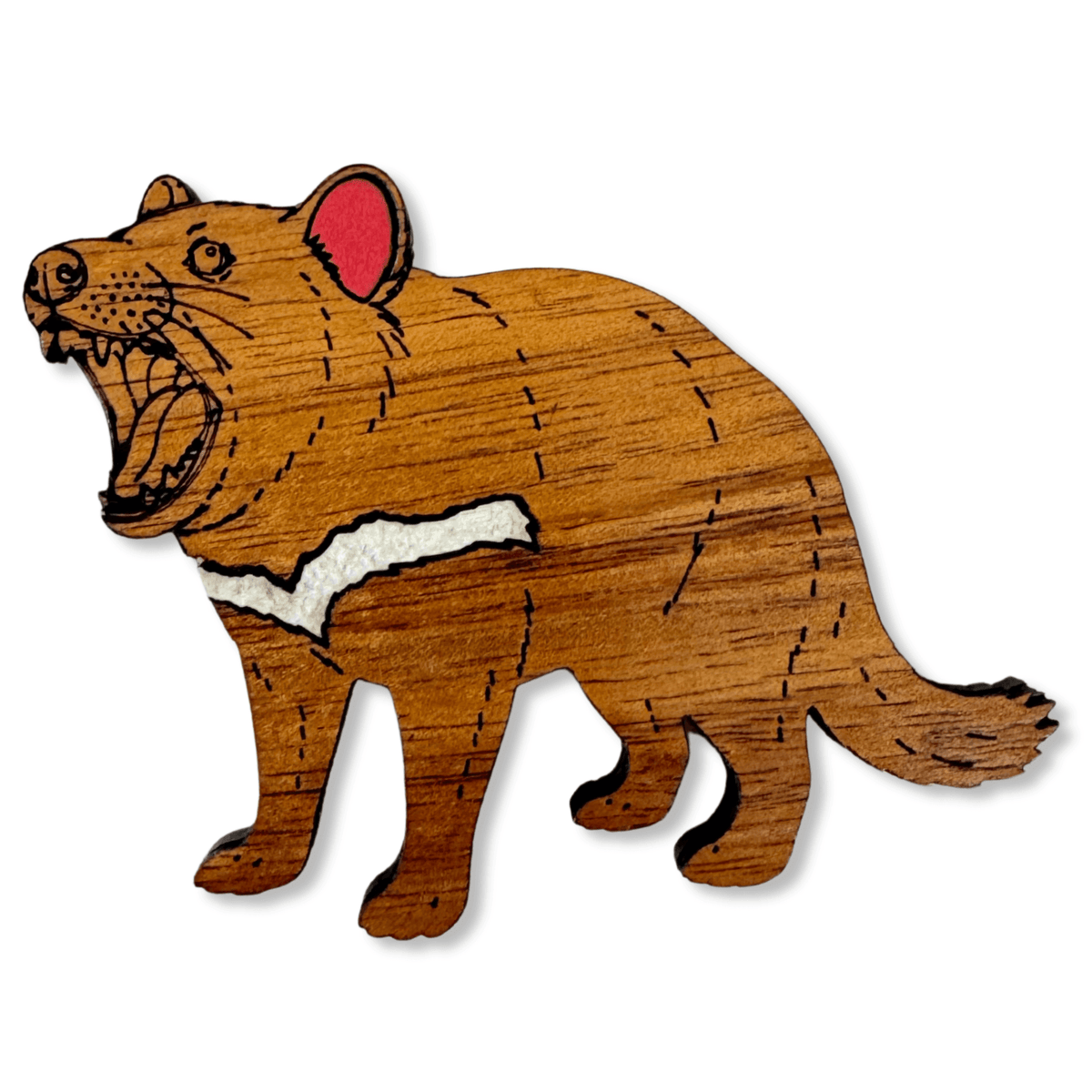 Tasmanian Devil Timber Magnet