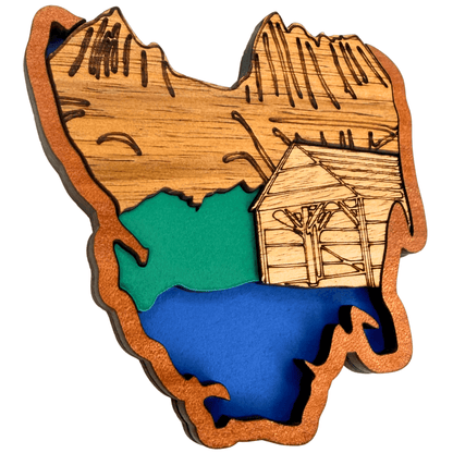 Cradle Mountain Tasmania Timber Magnet
