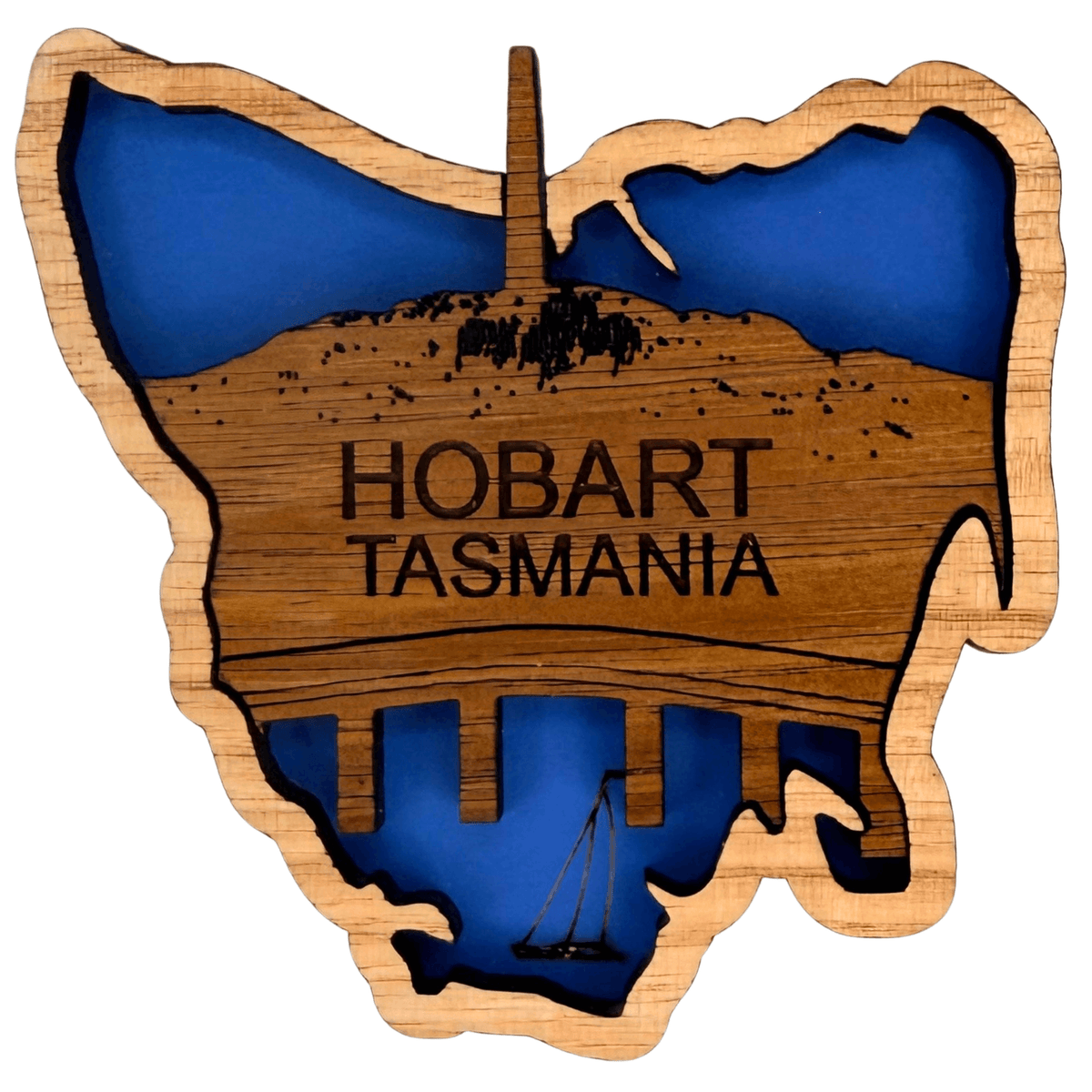 Hobart Tasmania Timber Magnet