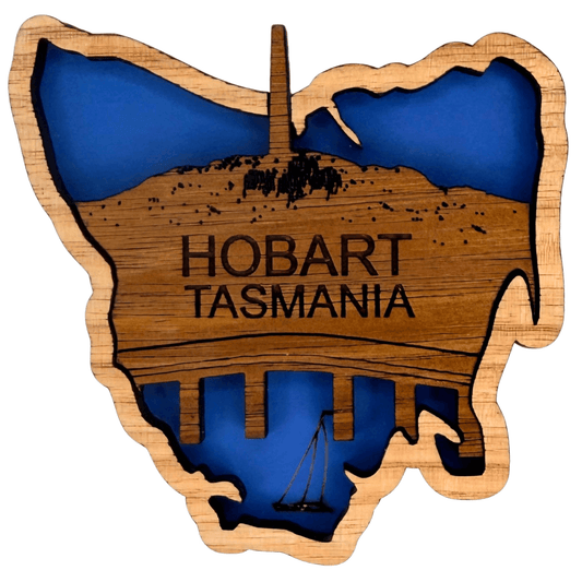 Hobart Tasmania Timber Magnet