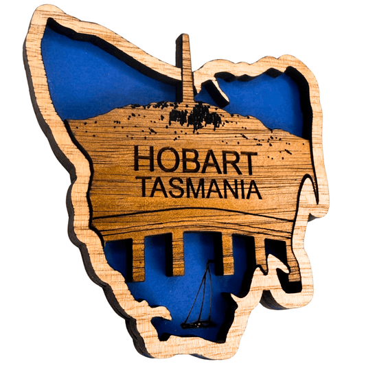 Hobart Tasmania Timber Magnet