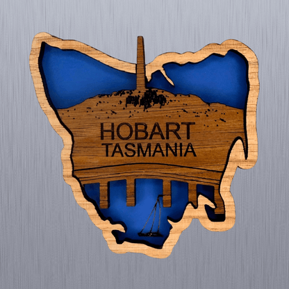Hobart Tasmania Timber Magnet