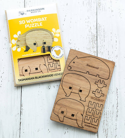 Wombat 3D Puzzle in Blackwood