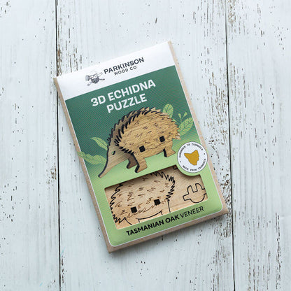 Echidna 3D Puzzle in Tasmanian Oak