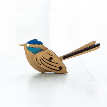 Blue Wren 3D Puzzle in Tasmanian Oak