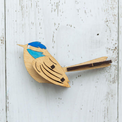 Blue Wren 3D Puzzle in Tasmanian Oak