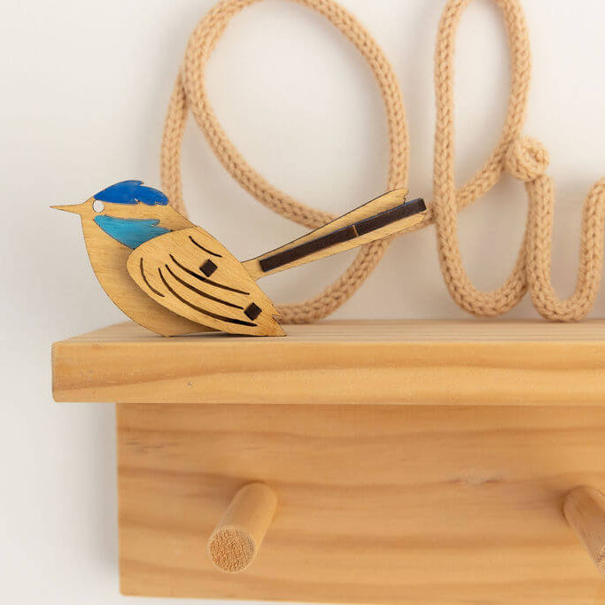 Blue Wren 3D Puzzle in Tasmanian Oak