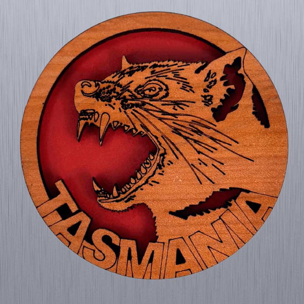 Tasmanian Devil Timber Magnet