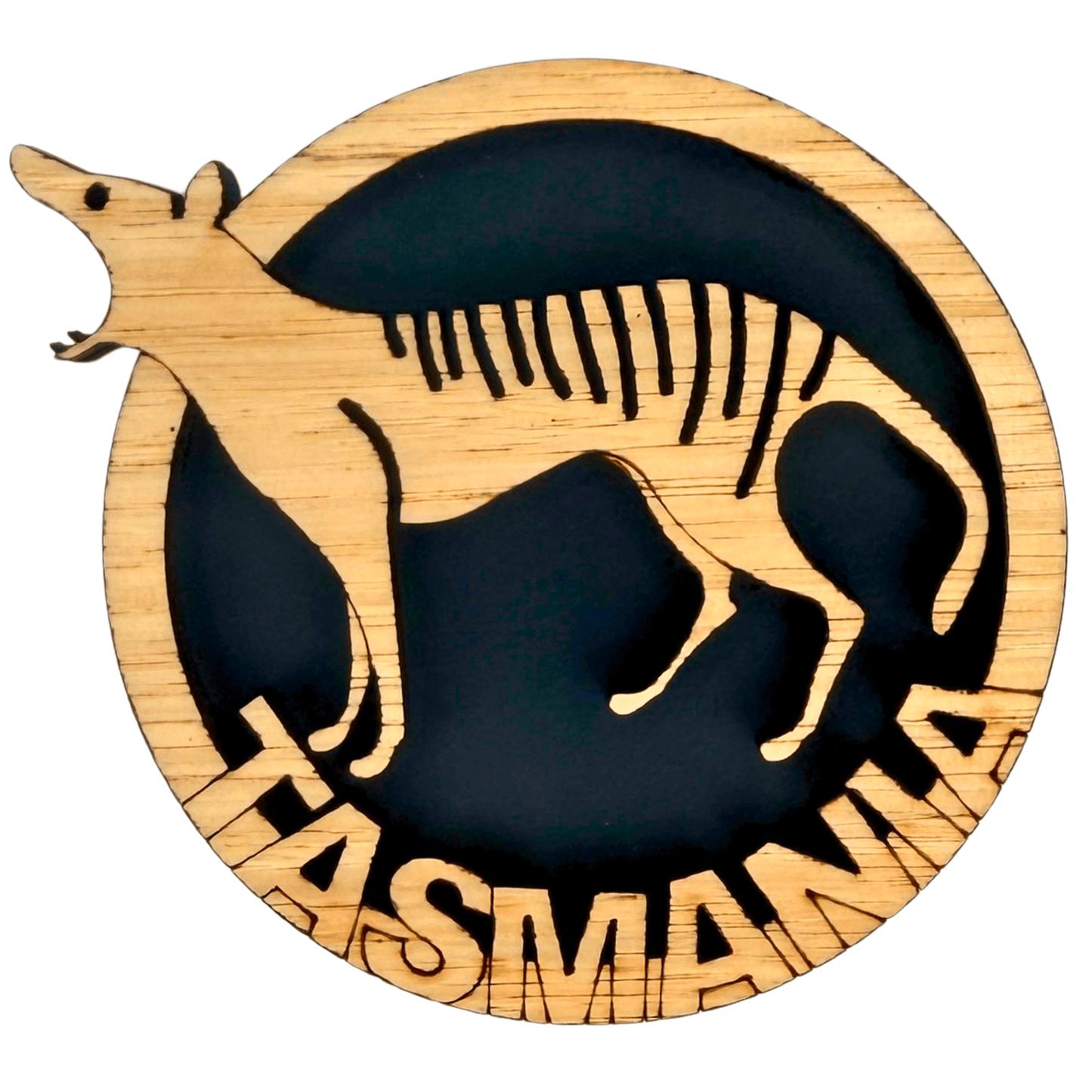 Tasmanian Tiger Timber Magnet