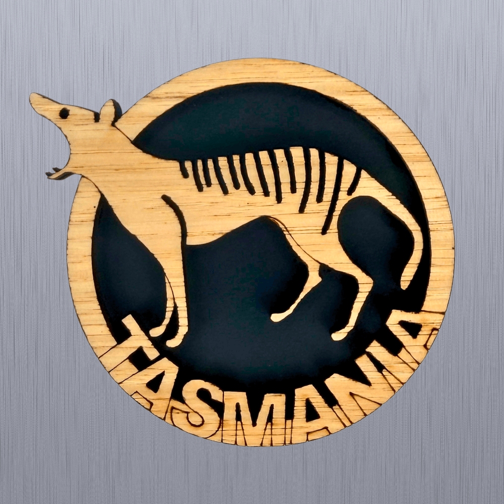 Tasmanian Tiger Timber Magnet