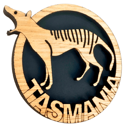 Tasmanian Tiger Timber Magnet