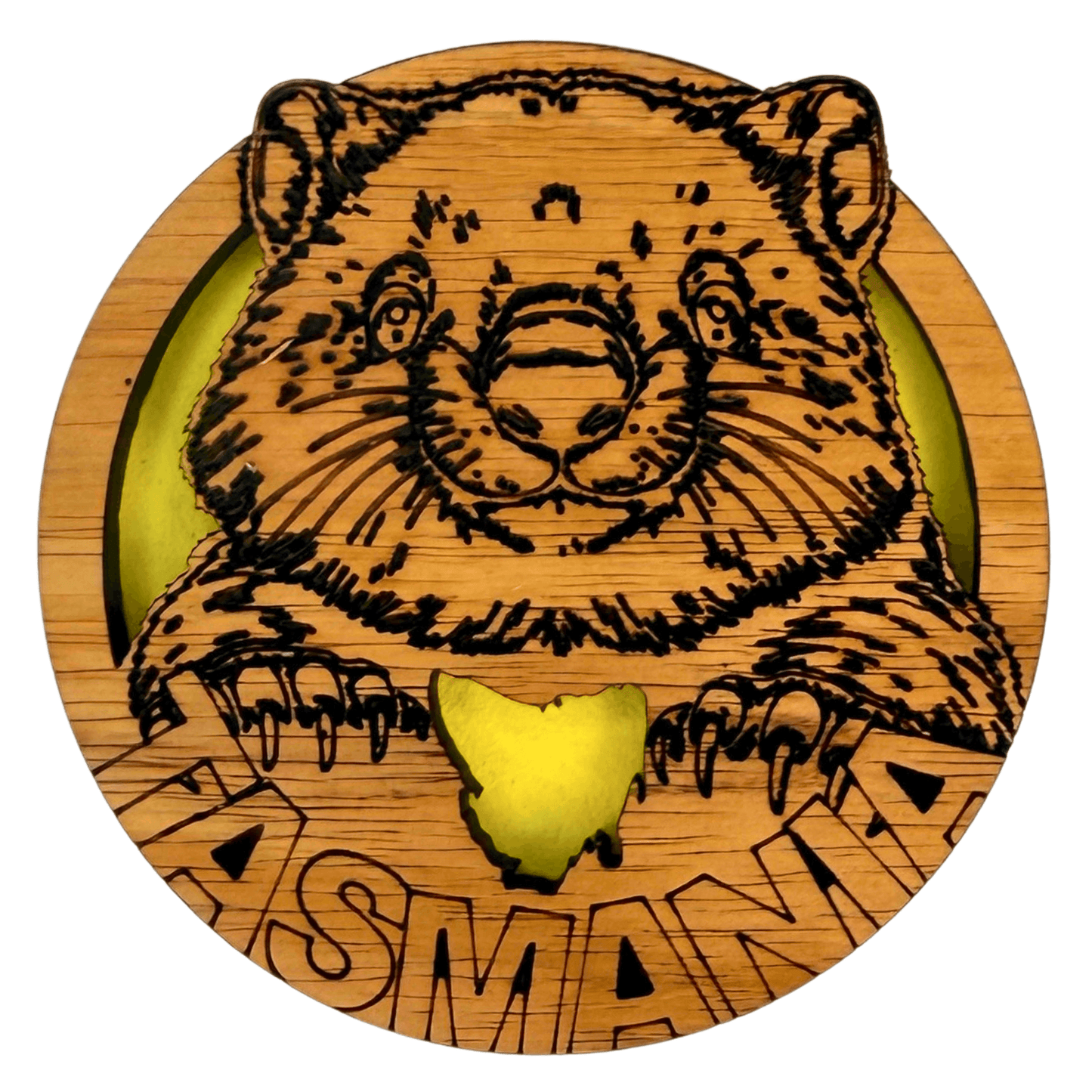 Tasmanian Wombat Timber Magnet
