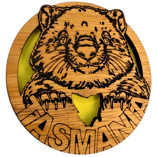 Tasmanian Wombat Timber Magnet